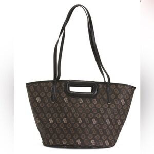 NWT MAJE Clover Canvas Leather Brown Tote